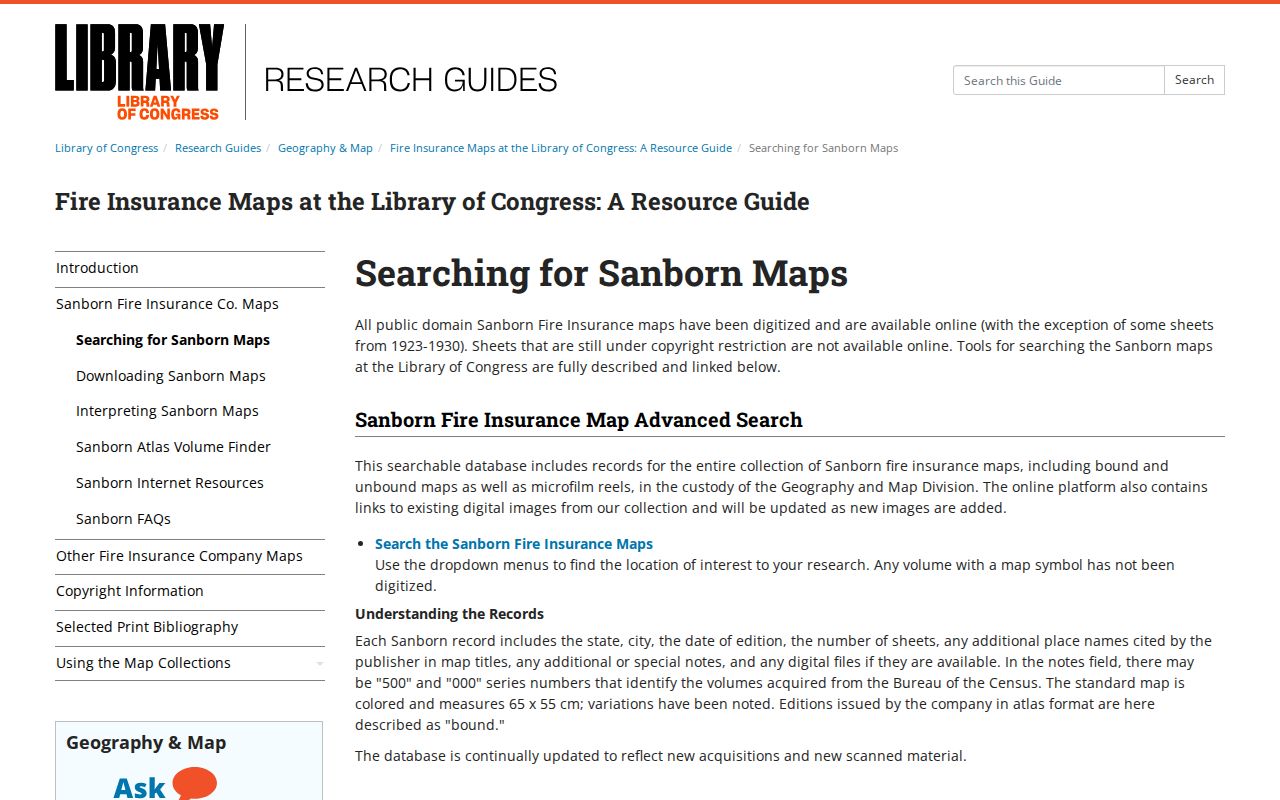 Guadalupe County previous residents research using Sanborn map search guidance