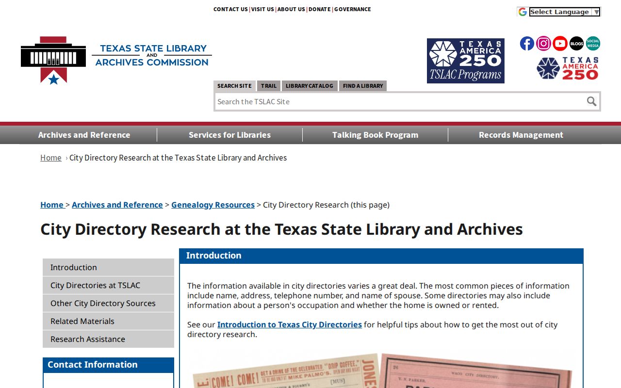 Guadalupe County city directory digitized collection research through Texas library guidance