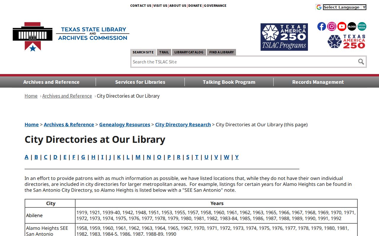 Guadalupe County city directory research using Texas State Library directory holdings